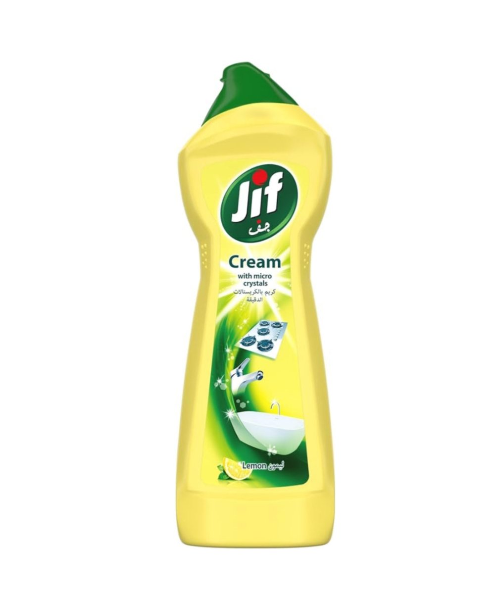 JIF Cream Cleaner, with micro crystals technology, Lemon, eliminates grease, burnt food & limescale stains, 500ml