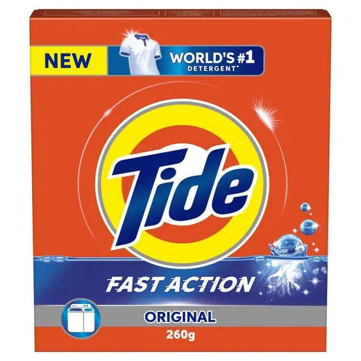 Tide Fast Action Powder Laundry Detergent Original Scent. 260g