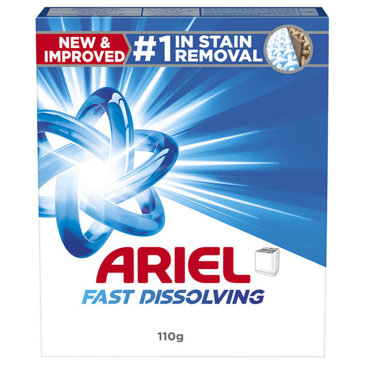 Ariel Fast Dissolving Laundry Detergent Powder. 110g