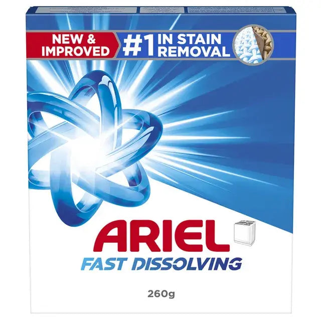 Ariel Fast Dissolving Laundry Detergent Powder. 260g